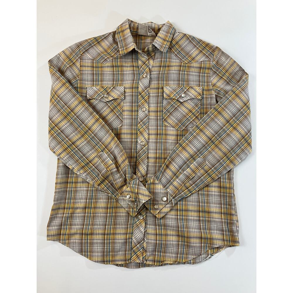Vintage Sears JR Bazaar Women’s 11 Plaid Pearl Snap Western Shirt Hong Kong